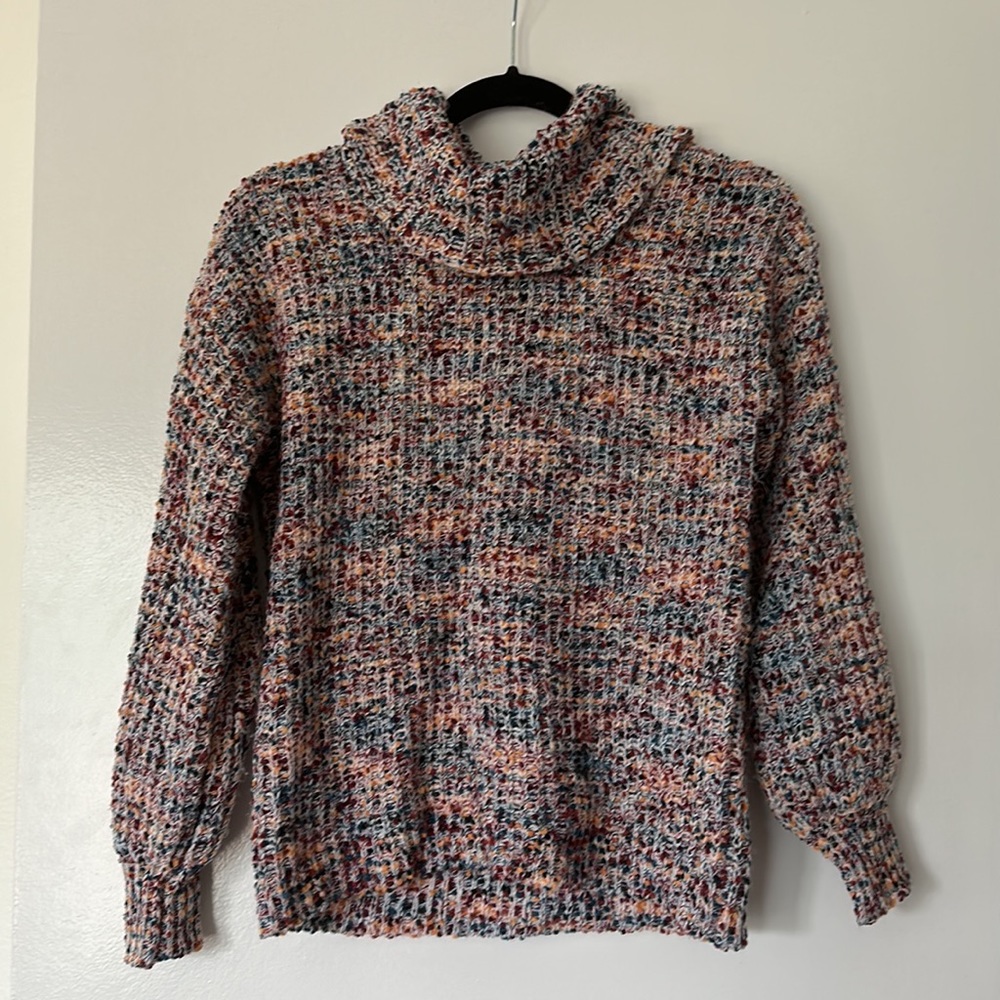 Soft Rainbow Cowl Neck Sweater